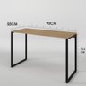 Mesa Escritório Escrivaninha Office Estilo Industrial Vintage Madeira com Preto 90x50cm - 4