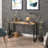 Mesa Escritório Escrivaninha Office Estilo Industrial Vintage Madeira com Preto 90x50cm - 2