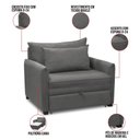 Ver imagem 3 de Poltrona Cama Retrátil Solteiro com Rodízio Cloe Bouclê E03 - D’Rossi