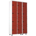 Ver imagem 1 de Armário Aço 12 Portas Academia Guarda Volume Trinco Vermelho