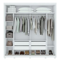 Guarda Roupa Casal Ripado 2 Portas 4 Gavetas com Pés Upper Yescasa  - 2