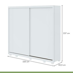 Guarda Roupa Casal Ripado 2 Portas 4 Gavetas com Pés Upper Yescasa  - 4