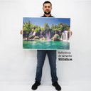 Ver imagem 3 de Quadro Decorativo em Canvas Cachoeira TaColado Moldura Madeira 90 x 60cm