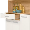 Ver imagem 6 de Armário de Cozinha 7 Portas 1 Gaveta Magazin Branco/Freijó/Off White Cristal