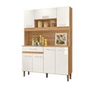 Ver imagem 3 de Armário de Cozinha 7 Portas 1 Gaveta Magazin Branco/Freijó/Off White Cristal
