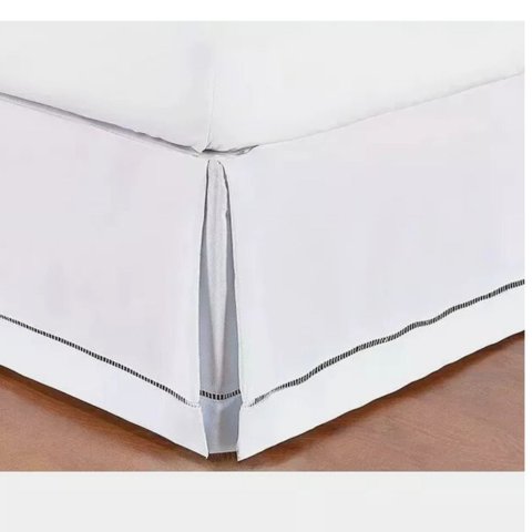 Saia Box Casal 100% Algodão Percal 200 Fios Branco