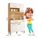 Ver imagem 4 de Armário de Cozinha 5 Portas 1 Gaveta Magazin Branco/Freijó/Off White Cristal