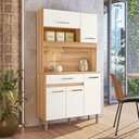 Ver imagem 1 de Armário de Cozinha 5 Portas 1 Gaveta Magazin Branco/Freijó/Off White Cristal