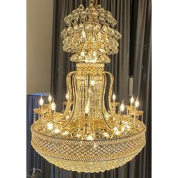 Lustre de Cristal K9 Imperial Dourado 52 Lâmpadas - 2