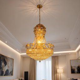 Lustre de Cristal K9 Imperial Dourado 52 Lâmpadas - 4
