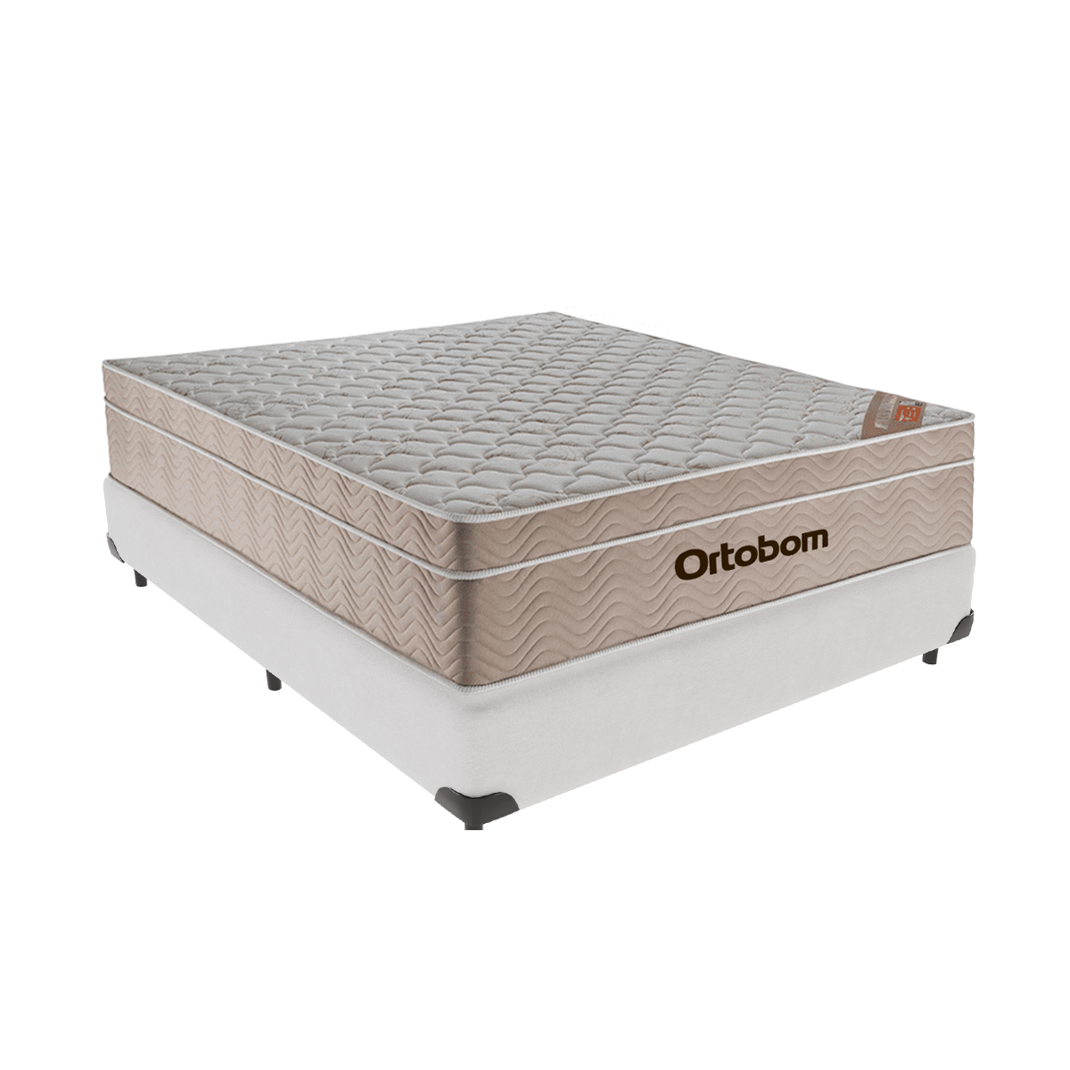 Cama Box Casal Branco e Colchão Airtech Springpocket Molas Ensacadas Ortobom