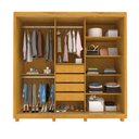 Ver imagem 2 de Guarda-Roupa Casal Imperialle 3 Portas 4 Gavetas Ripado 100% MDF com Espelho Naturale/Off White - Pn