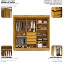 Ver imagem 5 de Guarda-Roupa Casal Imperialle 3 Portas 4 Gavetas Ripado 100% MDF com Espelho Naturale/Off White - Pn