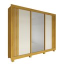 Ver imagem 3 de Guarda-Roupa Casal Imperialle 3 Portas 4 Gavetas Ripado 100% MDF com Espelho Naturale/Off White - Pn