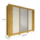 Ver imagem 4 de Guarda-Roupa Casal Imperialle 3 Portas 4 Gavetas Ripado 100% MDF com Espelho Naturale/Off White - Pn