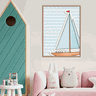 Plaquinha Decorativa Adesivada Infantil Barco a Vela MADEIRA ESCURA - 30x40cm - 1