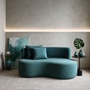 Ver imagem 2 de Sofá Decorativo Curvo Orgânico Nature Gaia Boucle - Montanaris Decor