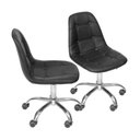 Ver imagem 1 de Kit 2 Cadeiras Escritório Eames Botonê com Rodízio Dkr Preto