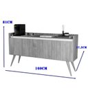 Ver imagem 4 de Buffet Aparador 4 Portas Gold Preto/Mel
