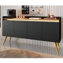 Ver imagem 1 de Buffet Aparador 4 Portas Gold Preto/Mel
