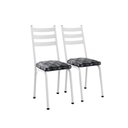 Ver imagem 2 de Kit com 2 Cadeiras Sala de Jantar Cozinha Europa Branco/Mosaico Silver