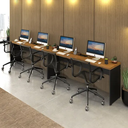 Ver imagem 2 de Mesas de Escritório Plataforma 4 Lugares Modelo Side To Side - 3,60 X 0,45 com Caixa Tomada - Málaga