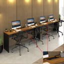 Ver imagem 3 de Mesas de Escritório Plataforma 4 Lugares Modelo Side To Side - 3,60 X 0,45 com Caixa Tomada - Málaga