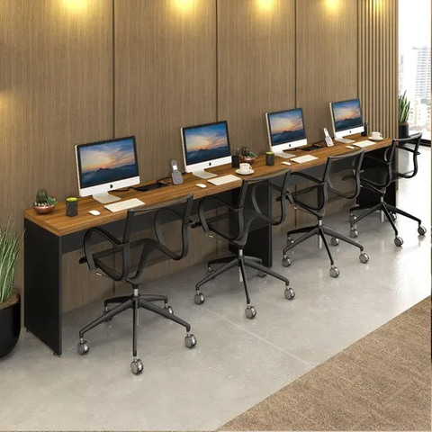 Mesas de Escritório Plataforma 4 Lugares Modelo Side To Side - 3,60 X 0,45 com Caixa Tomada - Málaga