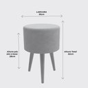 Ver imagem 3 de Kit Par de 2 Puffs Redondo Pés Palito Alto Padrão:bege