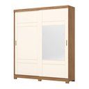 Ver imagem 2 de Guarda Roupas Casal 2 Portas Deslizantes 3 Gavetas Verg Bege/Nature/Off White