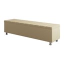 Ver imagem 2 de Calçadeira Baú Recamier Estofado King 195 Cm Ônix Linho Creme