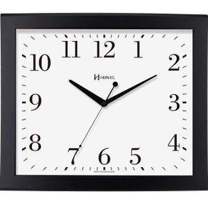 Relógio de Parede Quadrado Preto Fosco Herweg 6900