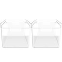 Ver imagem 5 de Kit 2 Organizadores de Armário 30x15x13cm Caixas Organizadoras Empilháveis com Alças Clear ou