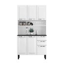 Ver imagem 1 de Kit de Cozinha Compacta em Aço 6 Portas 2 Gavetas Pratika Branco - Itatiaia - Kit-105 6pt 2gv Pratik