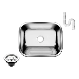 Tanque Inox 304 As Brilho 50x40 Grande32l Sobrepor Embutir - 1