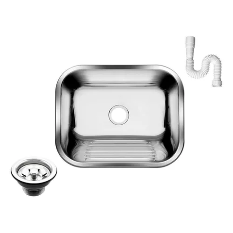 Tanque Inox 304 As Brilho 50x40 Grande32l Sobrepor Embutir
