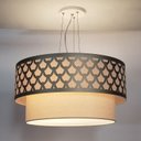 Ver imagem 2 de Luminária de Teto Pendente 50x25cm Trama Cúpula Dupla