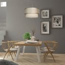Ver imagem 1 de Luminária de Teto Pendente 50x25cm Trama Cúpula Dupla