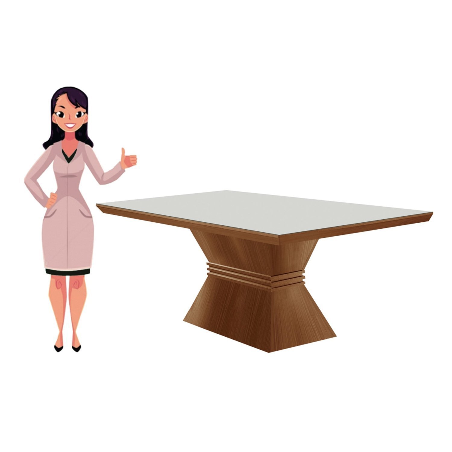 Mesa de Jantar 6 Lugares 180cmx90cm Cronos - 3