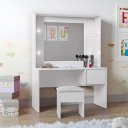 Ver imagem 1 de Penteadeira Infantil Diana Led e Banqueta Ofertamo Branco