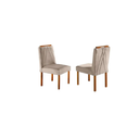 Ver imagem 5 de Mesa de Jantar Lisy Tampo Mdf e Vidro Off 120x80 com 4 Cadeiras de Madeira Maciça Safira Bege