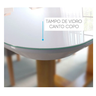 Mesa de Jantar Lisy Tampo Mdf e Vidro Off 120x80 com 4 Cadeiras de Madeira Maciça Safira Bege - 6