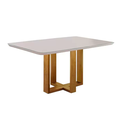 Ver imagem 2 de Mesa de Jantar Lisy Tampo Mdf e Vidro Off 120x80 com 4 Cadeiras de Madeira Maciça Safira Bege