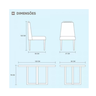 Mesa de Jantar Lisy Tampo Mdf e Vidro Off 120x80 com 4 Cadeiras de Madeira Maciça Safira Bege - 4