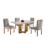 Mesa de Jantar Lisy Tampo Mdf e Vidro Off 120x80 com 4 Cadeiras de Madeira Maciça Safira Bege - 3