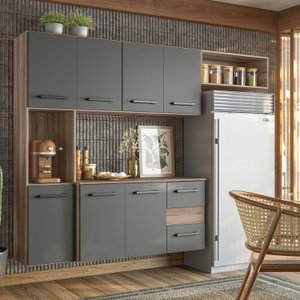 Cozinha Compacta Suspensa 7 Portas 2 Gavetas Juliete