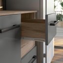 Ver imagem 6 de Cozinha Compacta Modulada Suspensa 7 Portas 2 Gavetas Juliete Cinza/Carvalho Nature/Chumbo