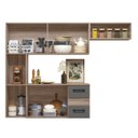 Ver imagem 4 de Cozinha Compacta Modulada Suspensa 7 Portas 2 Gavetas Juliete Cinza/Carvalho Nature/Chumbo