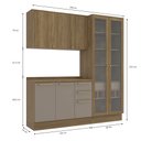 Ver imagem 4 de Armário de Cozinha Modulada Completa Reta 4 Peças 2,00m 241 Botanic Kappesberg - Nogueira/fendi