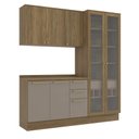 Ver imagem 3 de Armário de Cozinha Modulada Completa Reta 4 Peças 2,00m 241 Botanic Kappesberg - Nogueira/fendi